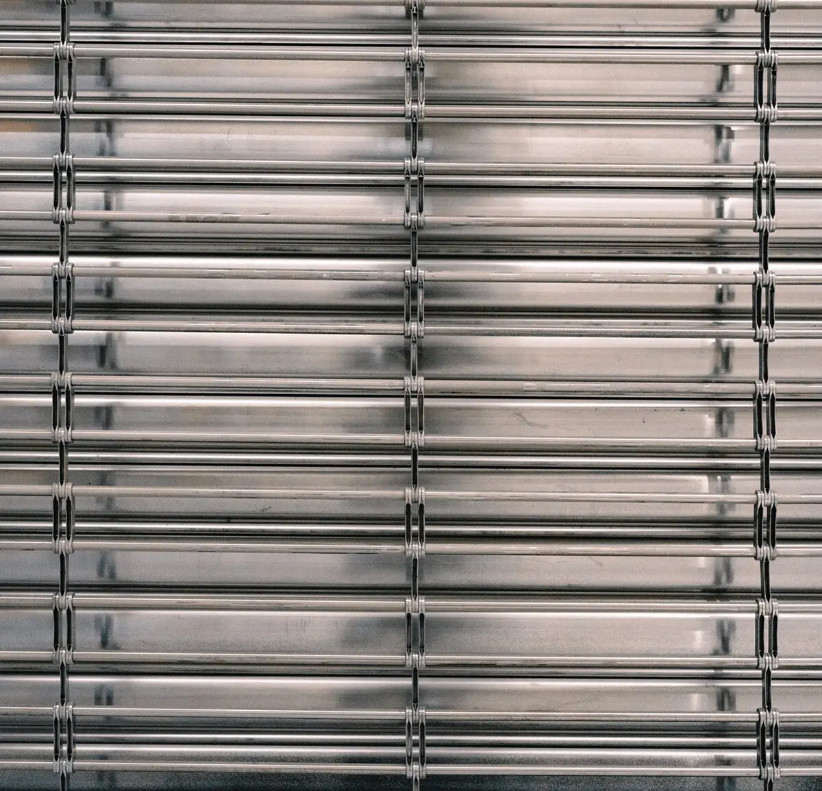 Metal roller shutter texture close-up