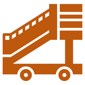 Orange aircraft stairs graphic