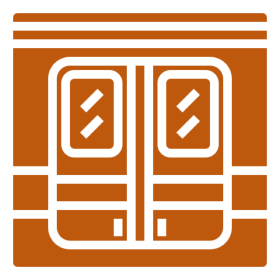Metro train entrance symbol
